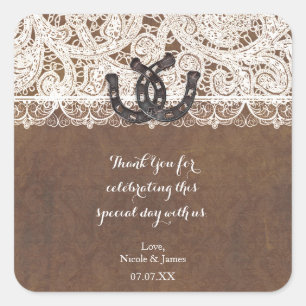 Rustieke Hoefijzers & Kant Land Westerne Stickers