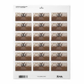 Rustieke Hoefijzers & kanten land bruiloft labels (Full Sheet)