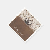 Rustieke Hoefijzers & Lace Country bruiloft servet (Hoek)