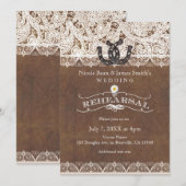 Rustieke Hoefijzers & Lace Country REPETITIE Diner Kaart (Voorkant / Achterkant)