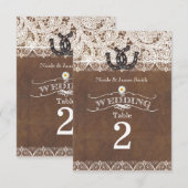 Rustieke Hoefijzers & Lace Country Tafelnummers (Voorkant / Achterkant)