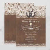 Rustieke Hoefijzers & Lace Country VERJAARDAGSFEES Kaart (Voorkant / Achterkant)