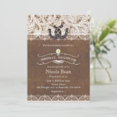 Rustieke Hoefijzers & Lace Country VRIJGEZELLENFEE Kaart (Staand voorkant)