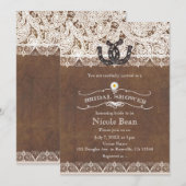 Rustieke Hoefijzers & Lace Country VRIJGEZELLENFEE Kaart (Voorkant / Achterkant)