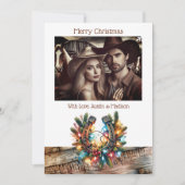 Rustieke Hoefijzers Land & Western Gepersonaliseer Feestdagenkaart (Voorkant)