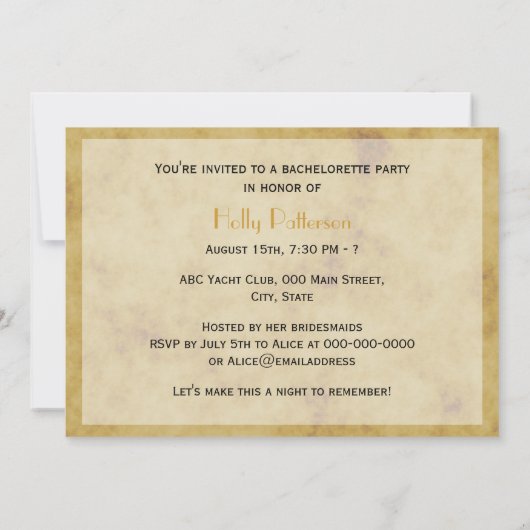 Rustieke Hoefijzers Noodlijdend BG H Bachelorette Kaart (Achterkant)