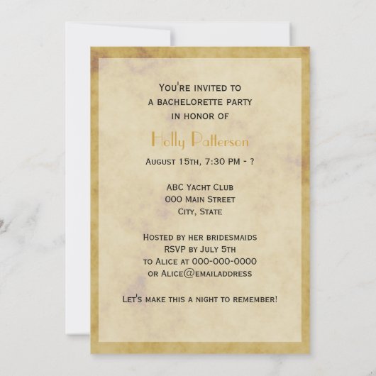 Rustieke Hoefijzers Noodlijdend BG V Bachelorette Kaart (Achterkant)