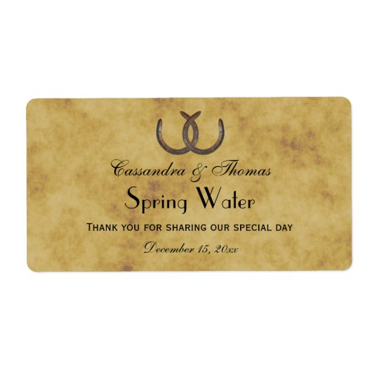 Rustieke Hoefijzers Noodlijdend BG Water Label (Voorkant)