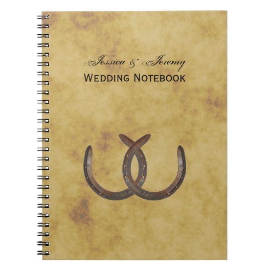 Rustieke Hoefijzers Noodlijdend BG Wedding Journal Notitieboek (Voorkant)