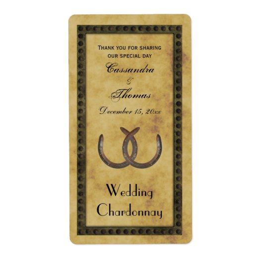 Rustieke Hoefijzers Noodlijdende BG Flessenetikett Etiket (Voorkant)