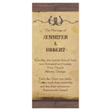 Rustieke Hoefijzers prikkeldraad bruiloft programm