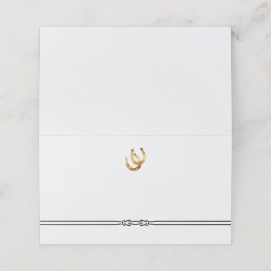 Rustieke Hoefijzers & Touwbekleding Plaatskaartje (Buitenkant ongevouwen)