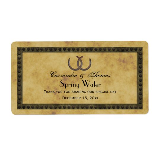 Rustieke Hoefijzers van Distress BG Water Label (Voorkant)