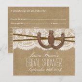 Rustieke Hoefijzers Vrijgezellenfeest Recept Kaart (Voorkant / Achterkant)