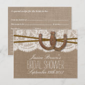 Rustieke Hoefijzers Vrijgezellenfeest Recept Kaart (Voorkant / Achterkant)