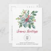 Rustieke Holly Elegant Kerst Feestdagen (Voorkant / Achterkant)