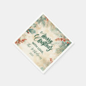 Rustieke Holly en Pine Kerstmis Servet (Hoek)