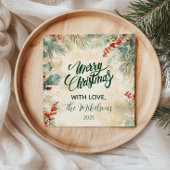 Rustieke Holly en Pine Kerstmis Servet