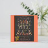 Rustieke Holly & Jolly Family Foto Kerstfeest Save The Date (Staand voorkant)