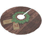Rustieke Holly Krans Monogram Kerstboom Rok (Gekanteld)
