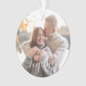 Rustieke Holly Pine Samen Mijlpaal Foto Ornament (voorkant)