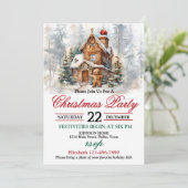 Rustieke Home Kerstfeest Uitnodiging (Staand voorkant)