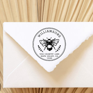 Rustieke hommel   Achternaam Retouradres Rubberstempel