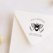 Rustieke hommel | Achternaam Retouradres Rubberstempel