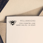 Rustieke hommel | Achternaam Retouradres Rubberstempel