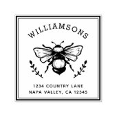 Rustieke hommel | Achternaam Retouradres Zelfinktende Stempel (Design)