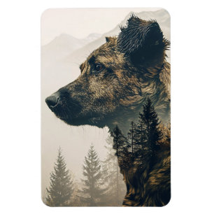 Rustieke hond bos landschap magneet