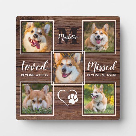 Rustieke Hond Herdenking Huisdier Verlies Aangepas Fotoplaat (Voorkant)