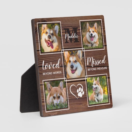 Rustieke Hond Herdenking Huisdier Verlies Aangepas Fotoplaat (Voorkant)