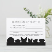 Rustieke honden silhouetten Certificaat van adopti Kaart (Staand voorkant)