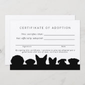 Rustieke honden silhouetten Certificaat van adopti Kaart (Voorkant / Achterkant)