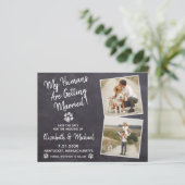 Rustieke honden trouwbudget save the date ansichtk (Staand voorkant)