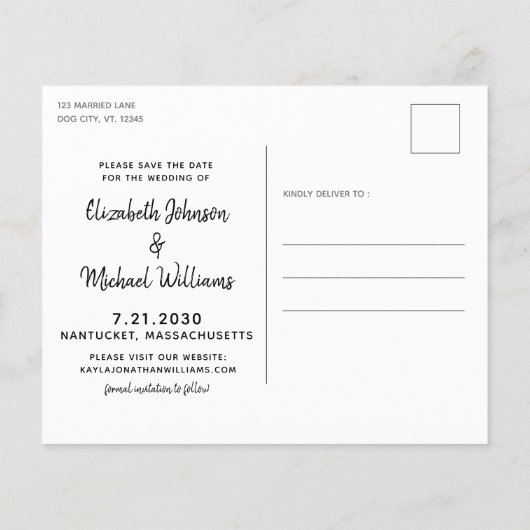 Rustieke honden trouwbudget save the date ansichtk (Achterkant)