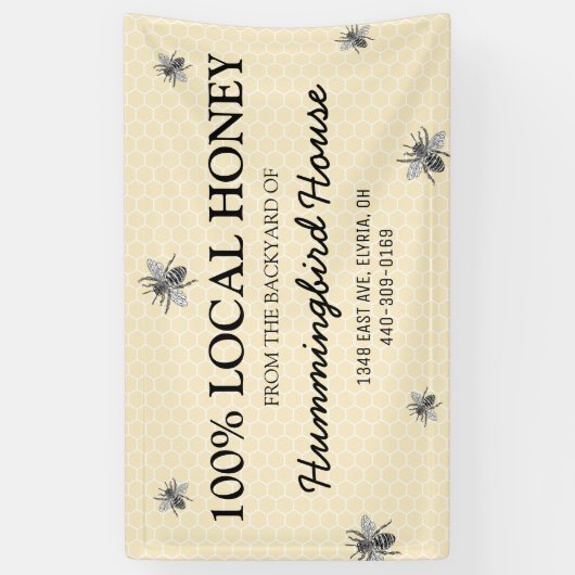 Rustieke  Honey Business Spandoek (Verticaal)