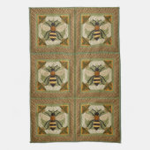 Rustieke Honeybee Faux Quilt Twee Theedoek (Verticaal)