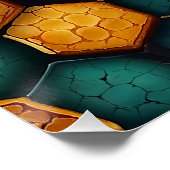 Rustieke Honeycomb Textured Abstracte kunst Poster (Hoek)