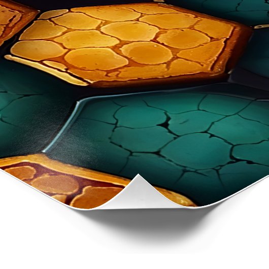 Rustieke Honeycomb Textured Abstracte kunst Poster (Hoek)