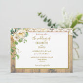 Rustieke Honeyed Pine Wedding Kaart (Staand voorkant)