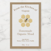 Rustieke Honing of Mead Bottle Label Sticker (Enkel label)