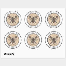 Rustieke honingbij imker bijenproduct ronde sticker