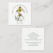 rustieke honingbijenbloem vierkante visitekaartje (Voorkant / Achterkant)