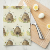 Rustieke honingbijenkorf theedoek (Quarter Fold)