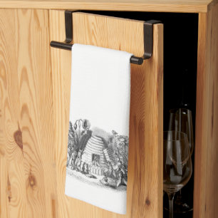 rustieke honingbijenkorf theedoek