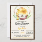 Rustieke honingpot & Bij Baby Shower Kaart (Voorkant)