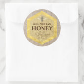 Rustieke honingpotlabel honingbij & imkernaam ronde sticker (Tas)