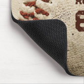 Rustieke honkbal naam Initialen nummer  Muismat (Hoek)